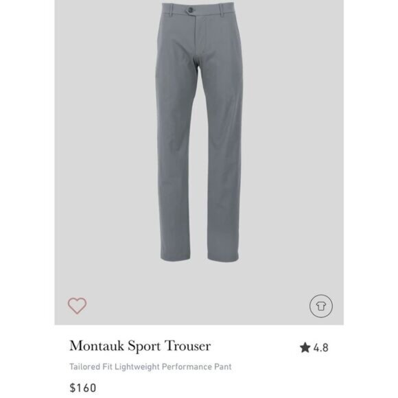 NWT GREYSON Men’s Montauk Trouser 36/32 Slate Gray Performance Stretch Golf Pant - Picture 3 of 13